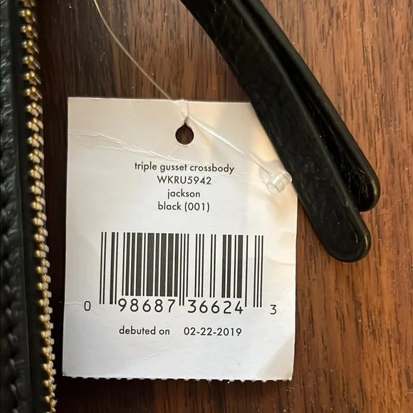 kate spade triple guesset Jackson Black Leather Crossbody Bag